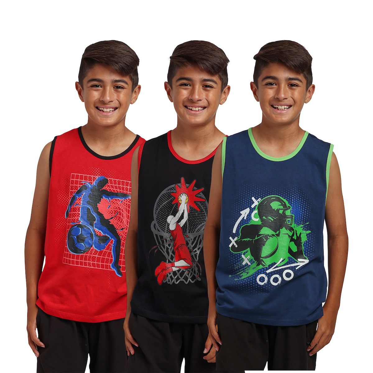 Sports Players Boy's 3-Pack Tank Top Set