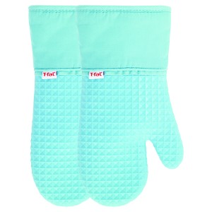 2pk Teal Waffle Silicone Oven Mitt - T-Fal , Blue