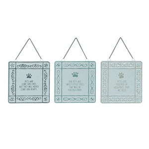 Transpac Tin Hanging Animal Blessing Tiles Set of 3 Spring Home Decorations - 1 of 1