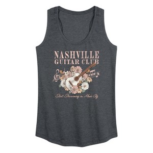 Women's - Instant Message - Nashville Guitar Graphic Racerback Tank - 1 of 4