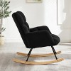 Rbied Metal Frame Rocking Chair Glider Chair Accent Chair for Living Room, Tufted Upholstered Teddy Fabric - 4 of 4