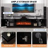 Acekool 70" Fireplace TV Stand with 36" Electric Fireplace, 2-Tier Entertainment Center with Storage Cabinets and LED Flame Colors, Black - 4 of 4
