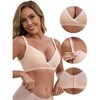 INSPIRE CHIC Women's Lace Trim Wireless Plunge Lift Up Nursing Bras Front-Cross Buckled Straps Back Hooks Nursing Bra - 3 of 4