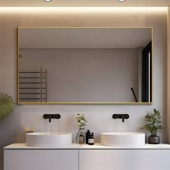 Neutypechic Modern Metal Rectangle Oversized Wall Mirror Bathroom Vanity Mirror