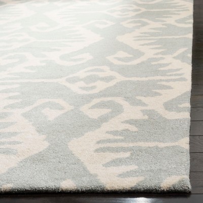 Grey and Ivory Hand-Tufted Wool 6' x 9' Area Rug