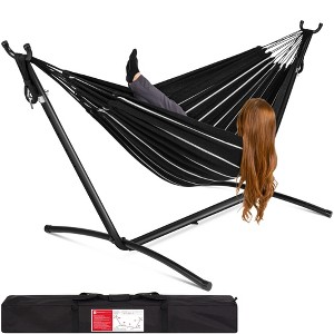 Best Choice Products 2-Person Brazilian-Style Cotton Double Hammock with Stand Set w/ Carrying Bag - 1 of 4