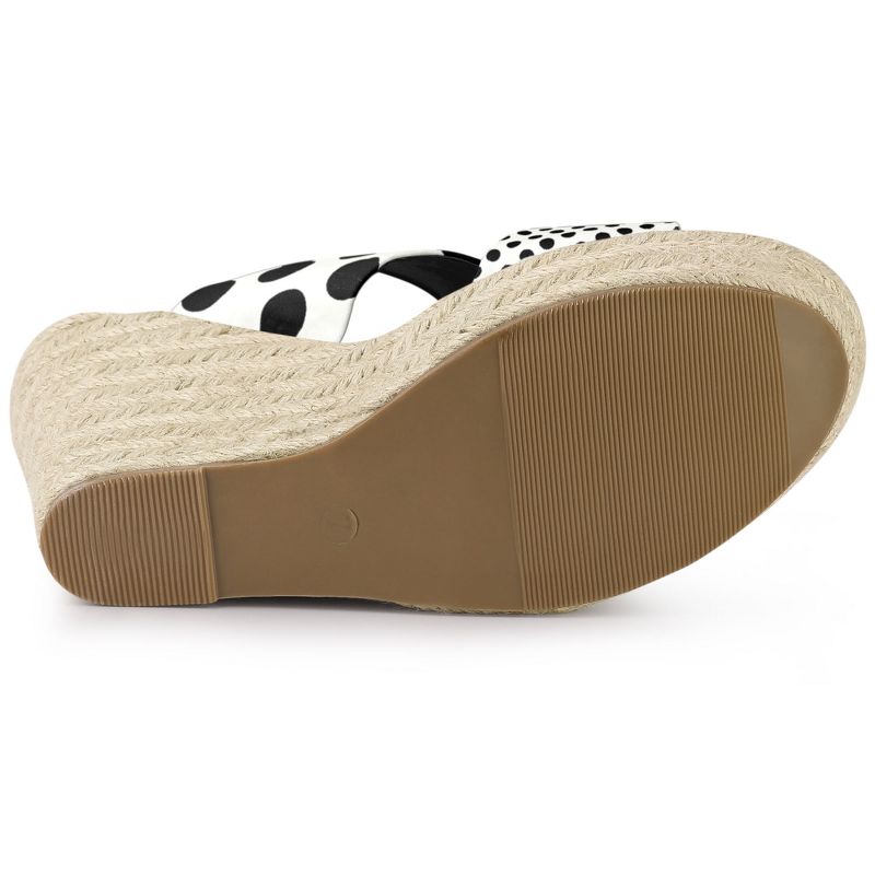 Allegra K Women's Polka Dots Platform Espadrille Wedge Heel Sandals, 5 of 7