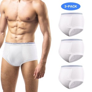 CARER 3pk Incontinence Underwear for Men Washable Men's Urinary Incontinence Briefs - Medium Absorbency - 1 of 4