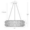 LNC Eurydamas 6-Lights 28.3" Luxury and Glam Drum Crystal Chandelier, Gold - 3 of 4