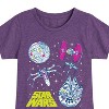 Girls' - Star Wars - Millennium Falcon, Death Star, & Ships Fitted Short Sleeve Graphic T-Shirt - 2 of 4
