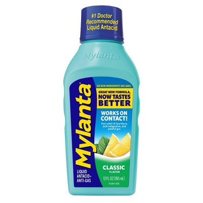 Mylanta Heartburn and Gas Relief Liquid Antacid - Classic Flavor - 12 fl oz