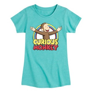 Girls' - Curious George - Classic Cartoons Fitted Short Sleeve Graphic T-Shirt - 1 of 4