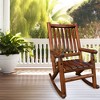 Leigh Country Porch Rocking Chair with Z Frame Design, Clear Coat of Varnish, and Contoured Seating for Patio Rocking Chairs, Brown - 4 of 4