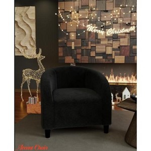 Accent Chair Living Room Chairs Boucle Barrel Chairs Round Armchairs for Bedroom Waiting Room Office Reception Chairs - 1 of 4