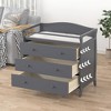 Baby Changing Table Dresser, Nursery Dresser Chest, Wood Diaper Changing Station, with Changing Table Top, Safety Rails, 3 Drawers - 2 of 4