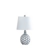 Ore International 19.5" Marin Coastal Beachside Ceramic Table Lamp Green/White: UL Listed, Cotton Shade - 2 of 4