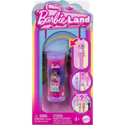 Barbie Mini BarbieLand Cutie Reveal Doll & Pet, 1.5-inch Color Dream Series (Styles May Vary)