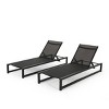 Set of 2 Adjustable Mesh Outdoor Chaise Lounge with Aluminum Frame,Low Profile Recliner for Poolside or Patio-Cuddlewood - 3 of 4