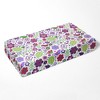 Bacati - Botanical Floral with Birds Purple Multicolor 100 percent Cotton Universal Baby US Standard Crib or Toddler Bed Fitted Sheet - 3 of 4