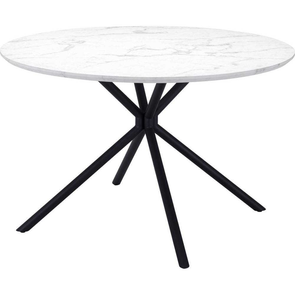 Photos - Dining Table 47.2" Lois Round  White - ZM Home