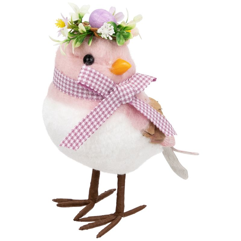Northlight Plush Bird with Gingham Bow Easter Figurine - 7.75" - Pink, 4 of 7