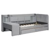 Whisen Twin Size Upholstered Daybed with Drawers, Shelves, Flip Cabinets & Side Table - 4 of 4