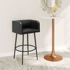 Zuo Modern – Horbat Set of 2 Barstools 38.6" H Black Faux Leather Seat with Steel Frame Modern Art Deco - 2 of 4