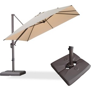 PURPLE LEA Cantilever Patio Umbrella with Base Included Square Umbrella with 360° Rotation and Aluminum Offset Hanging Outdoor Umbrella - 1 of 1