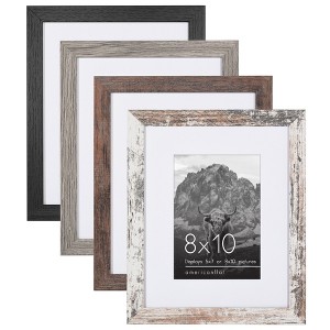 Americanflat Rustic 8x10 Picture Frame Set of 4 - Use as 5x7 Picture Frame with Mat or 8x10 Frame Without Mat - 1 of 4