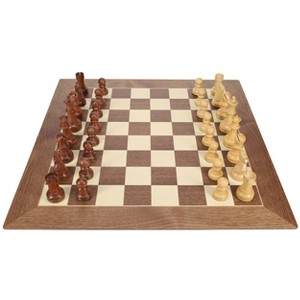 WE Games Luxury Wooden Chess Set - 21.75 inch Walnut and Sycamore Chess Board with Weighted Sheesham & Boxwood Staunton Chess Pieces - 1 of 4