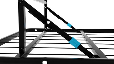 Foldable Black Metal Queen Platform Bed Frame, 14 Inches High