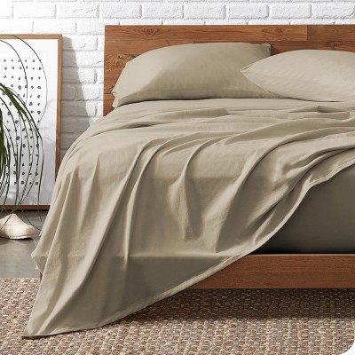 Sand Organic Flannel Twin Xl Sheet Set By Bare Home : Target