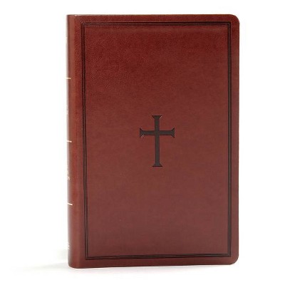 KJV Large Print Personal Size Reference Bible, Brown Leathertouch - by  Holman Bible Staff (Leather Bound)