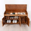 Shoe Bench, Entryway Shoe Cabinet, Bamboo Shoe Rack with Hidden Storage and Upholstery (Large Capacity) - 3 of 4