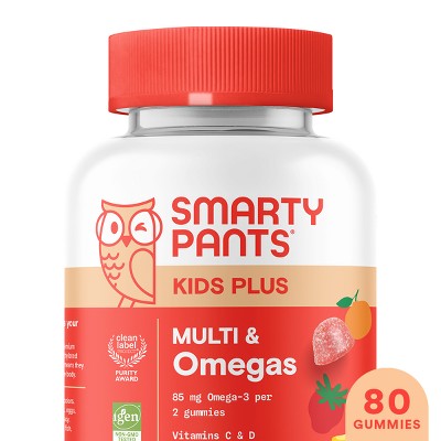 SmartyPants Kids Plus Multivitamin & Omegas Gummies with Vitamins C, D3, B12 & Zinc - 80ct