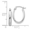 Black Bow Jewelry 2.75mm x 17mm Polished 14k White Gold Domed Oval Tube Hoop Earrings - 4 of 4
