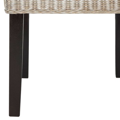 Antique Grey Rattan and Cane Dining Side Chair Set