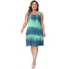 Agnes Orinda Women's Plus Size Tie Dye Sleeveless Beach Round Neck Casual Tank Sundresses - 3 of 4
