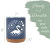 Elanze Designs 8 inch Floral Swan Large Ceramic Kitchen Utensil Holder Navy Blue and White Crock with Cork Base - 2 of 4