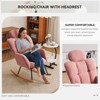 Modern Nursery Rocking Chair, Upholstered Glider Chair with High Backrest, Rocker Accent Armchair, Recliner Chair for Bedroom Living Room - 4 of 4