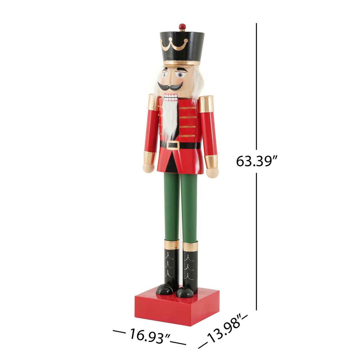 Christopher Knight Home Aimo Modern 63"H Oversized Patio Iron Nutcracker Soldier Statue - thumbnail 3