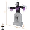 Angel Sar 8ft Halloween Inflatable Grim Reaper with Grave & LED String Lights, Light-Up Blow Up Yard Decoration for Garden, Lawn, Indoor Outdoor Party - 3 of 4
