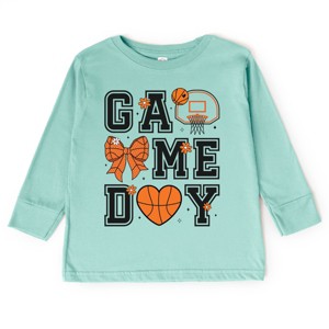 The Juniper Shop Basketball Game Day Coquette Toddler Long Sleeve Tee - 1 of 4