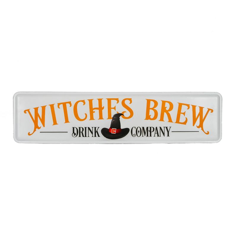 31" Halloween “Witches Brew" Metal Wall Sign, 1 of 6