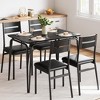 5 Piece Dining Table Set for 4, Sturdy MDF, Metal Frame Square Table with Chairs - 2 of 4