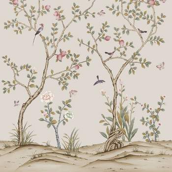 Tempaper & Co. 108"x78" Chinoiserie Pomegranate Sand Removable Peel and Stick Vinyl Wall Mural