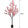 5FT Artificial Cherry Blossom Tree,Faux Floral Plant & Pink Fake Flower Tree in Flower Pot,Artificial Handmade Blossom Tree for Indoor Outdoor Porch - 3 of 4