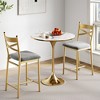 Metal Counter Height Bar Stools with X-Back & PU Leather Cushions, Waterproof Dining Chairs for Kitchen, Restaurant or Home Use - 4 of 4
