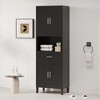 Whisen 70.9” Multifunctional Water-Resistant Tall Bathroom Storage Cabinet with Adjustable Shelves, Soft-Close Doors - 2 of 4