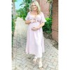 Pinkblush Light Pink Front Tie Ruffle Sleeve Maternity Midi Dress - 4 of 4